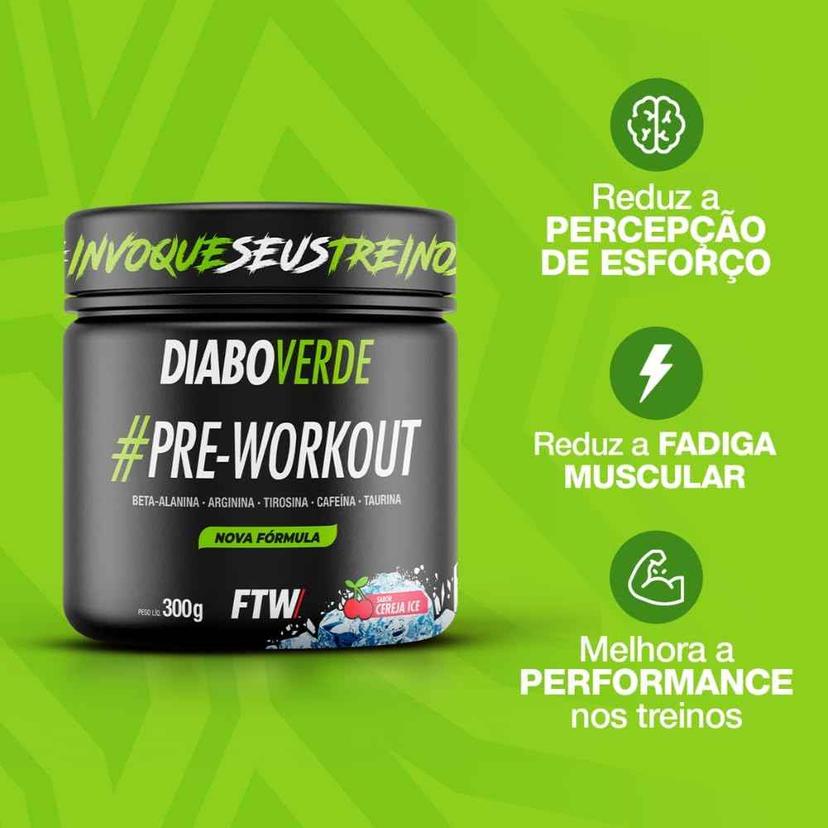 Pincei - Pré Treino Diabo Verde Insano sabor Cereja Ice 300 por